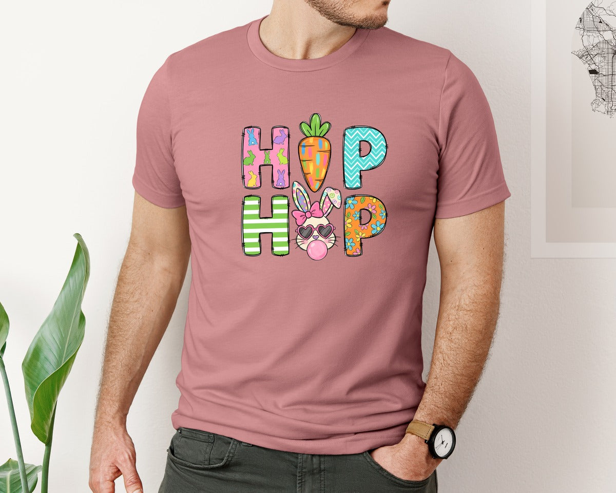 brand:Bella Canvas|color:Heather Mauve|Hip Hop Easter Graphic T-Shirt