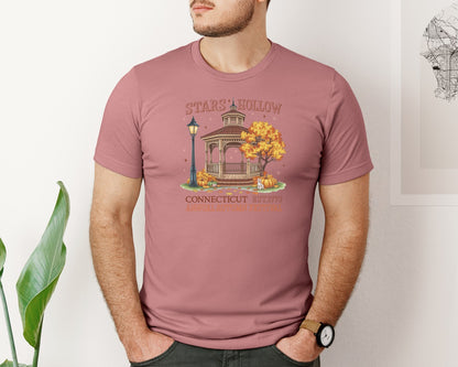 brand:Bella Canvas|color:Heather Mauve|Stars Hollow Fall Pngpumpkin Season Graphic T-Shirt