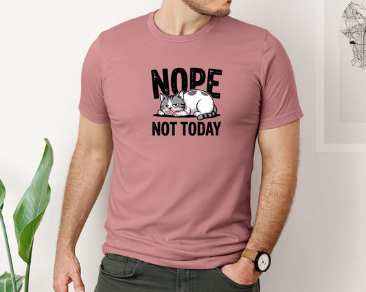 Nope Not Today Cat Funny Lazy Cat Graphic T-Shirt