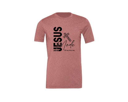 brand:Generic|color:Heather Mauve|Jesus Loves Me Love Like Jesus Graphic T-Shirt