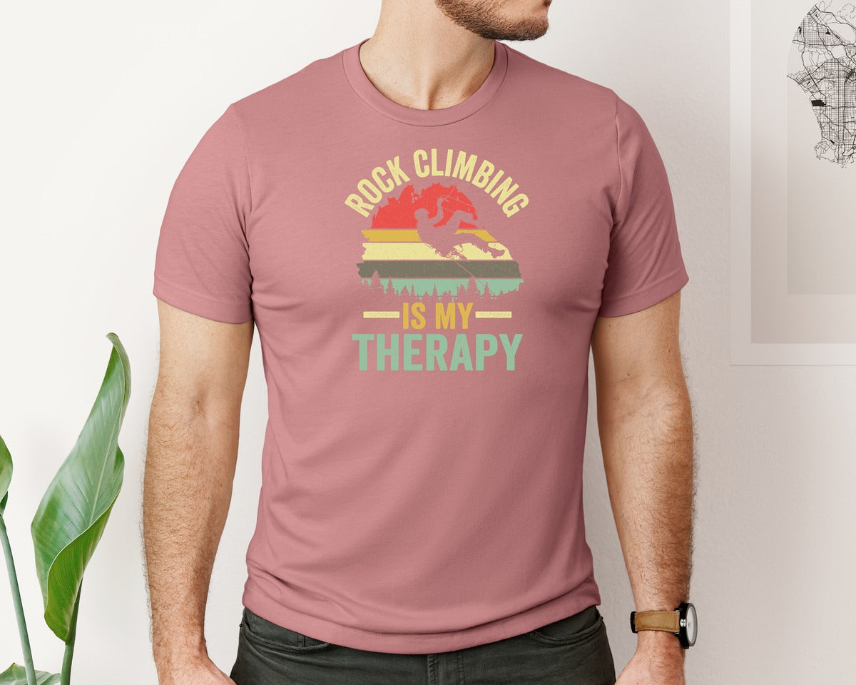 brand:Bella Canvas|color:Heather Mauve|Rock Climbing Graphic 2 Graphic T-Shirt