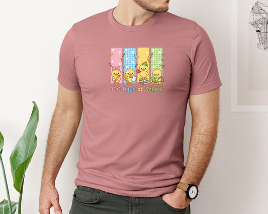 100 Days Of School Cute Duck Graphic T-Shirt
