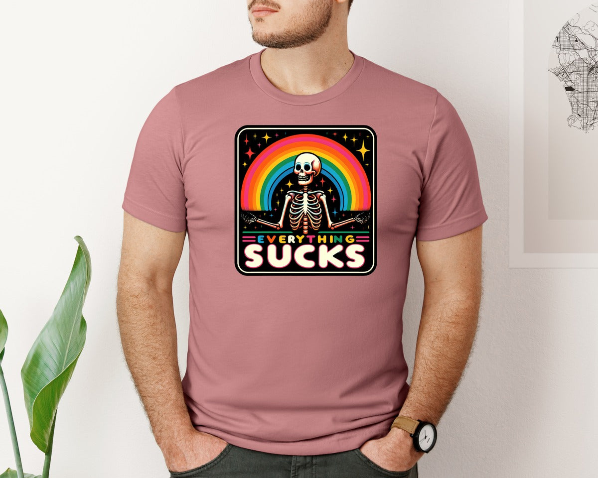 brand:Bella Canvas|color:Heather Mauve|Funny Sarcastic Adult Humor Graphic T-Shirt