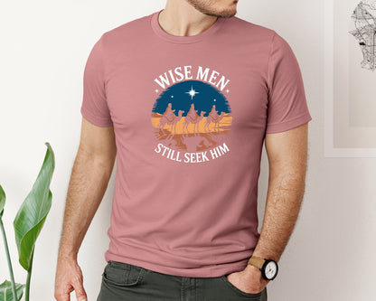 brand:Bella Canvas|color:Heather Mauve|Wise Men Still Seek Him Christmas Shirt 4 Graphic T-Shirt