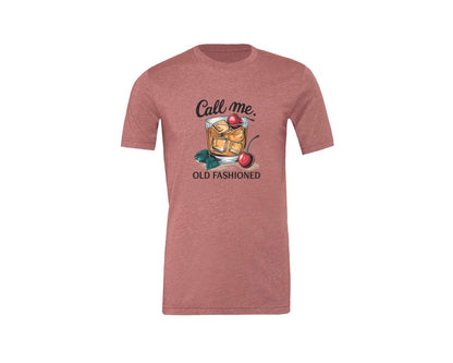 brand:Generic|color:Heather Mauve|Call Me Old Fashioned Retro Whiskey 3 Graphic T-Shirt