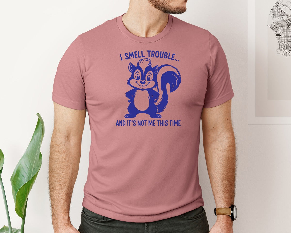 brand:Bella Canvas|color:Heather Mauve|Funny Skunk Quote Graphic T-Shirt