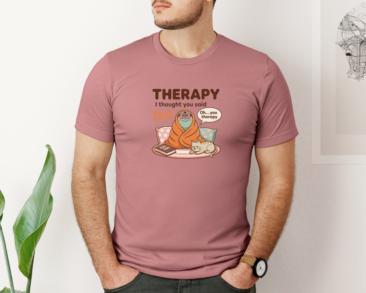brand:Bella Canvas|color:Heather Mauve|Sarcastic Mental Health Graphic T-Shirt