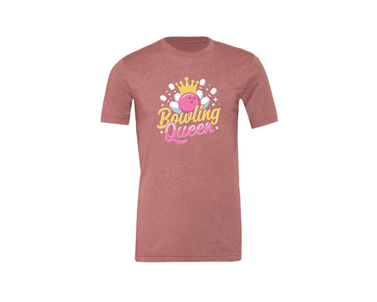 brand:Generic|color:Heather Mauve|Bowling Graphic Graphic T-Shirt