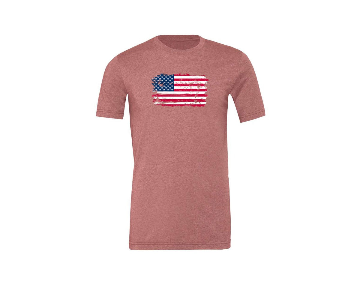 brand:Generic|color:Heather Mauve|Usa Flag Grunge American T Shirt Graphic T-Shirt