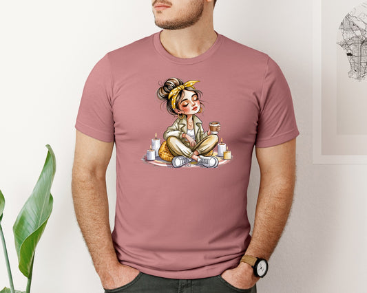 Coffee Girl Relaxed Woman Graphic T-Shirt