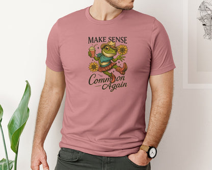 brand:Bella Canvas|color:Heather Mauve|Make Sense Common Again 4 Graphic T-Shirt