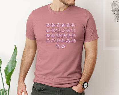 brand:Bella Canvas|color:Heather Mauve|Valentine Glitter Pink Heart Monogram Graphic T-Shirt
