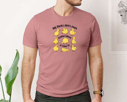 brand:Bella Canvas|color:Heather Mauve|Funny Ducks Snarky Sarcastic Graphic T-Shirt