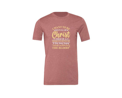 brand:Generic|color:Heather Mauve|Full Of Christ Mosquito Clip Art Graphic T-Shirt