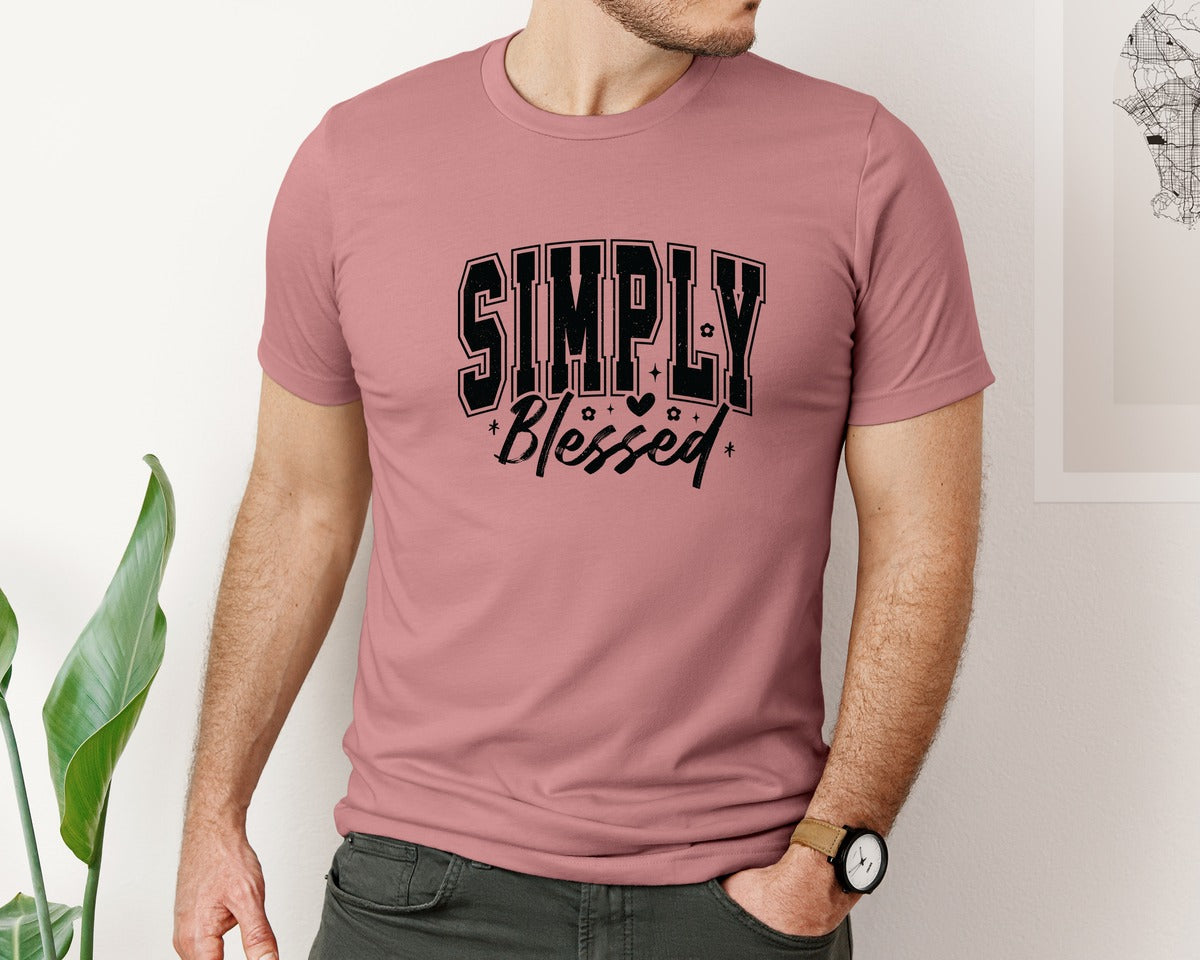 brand:Bella Canvas|color:Heather Mauve|Simply Blessed Blessed Faith 4 Graphic T-Shirt