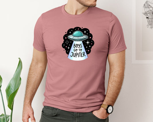 Boys Go To Jupiter Ufo Valentine Day Graphic T-Shirt