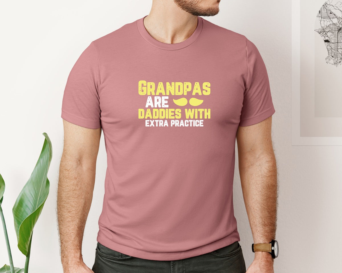 brand:Bella Canvas|color:Heather Mauve|Grandpas Daddies T Shirt Crafts Graphic T-Shirt