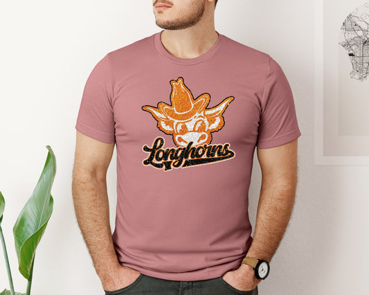Texas Longhorns Glitter Football Graphic T-Shirt