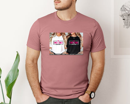 brand:Bella Canvas|color:Heather Mauve|Emergency Department Healthcare Nursing Graphic T-Shirt
