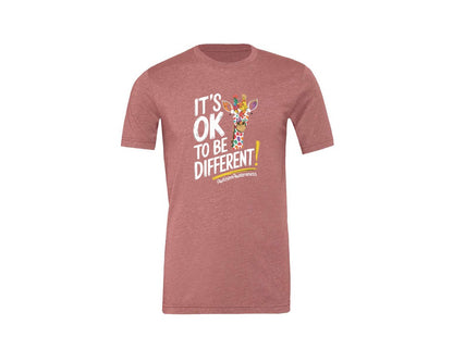 brand:Generic|color:Heather Mauve|Its Ok To Be Different Autism Awareness 17 Graphic T-Shirt