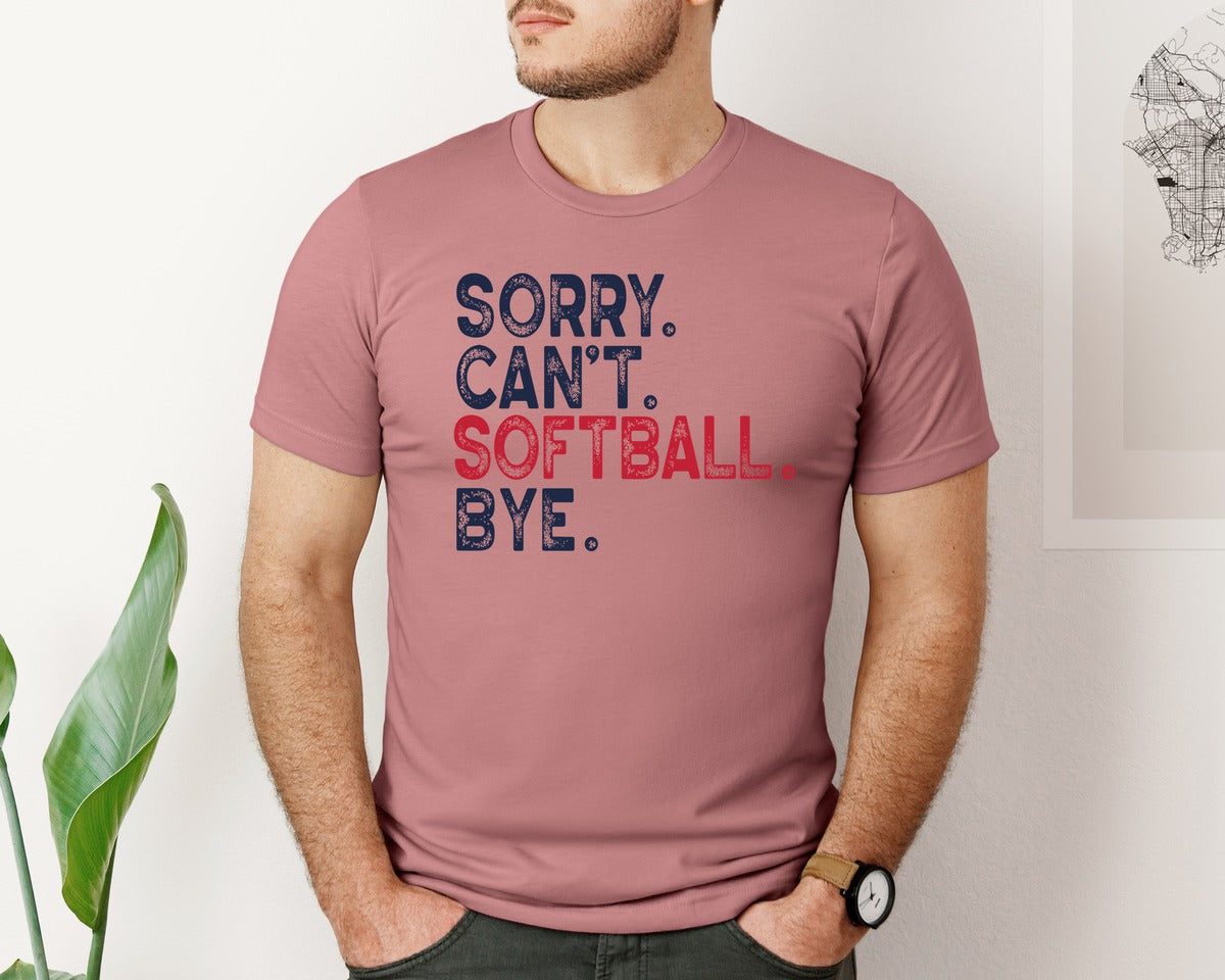 brand:Bella Canvas|color:Heather Mauve|Funny Softball Mom Quote Graphic T-Shirt