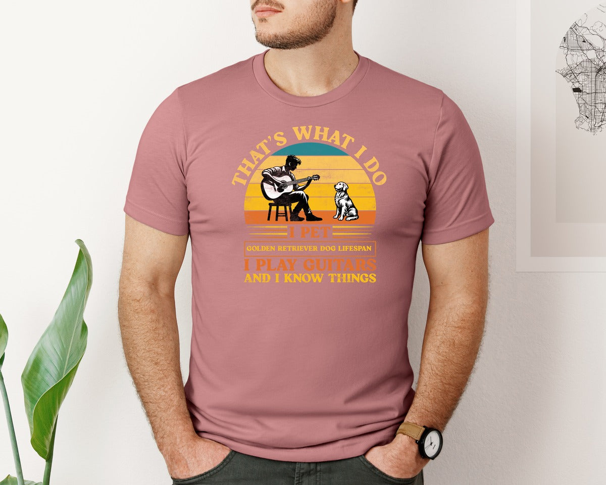 brand:Bella Canvas|color:Heather Mauve|Thats What I Do Golden Retriever Dog Li Graphic T-Shirt
