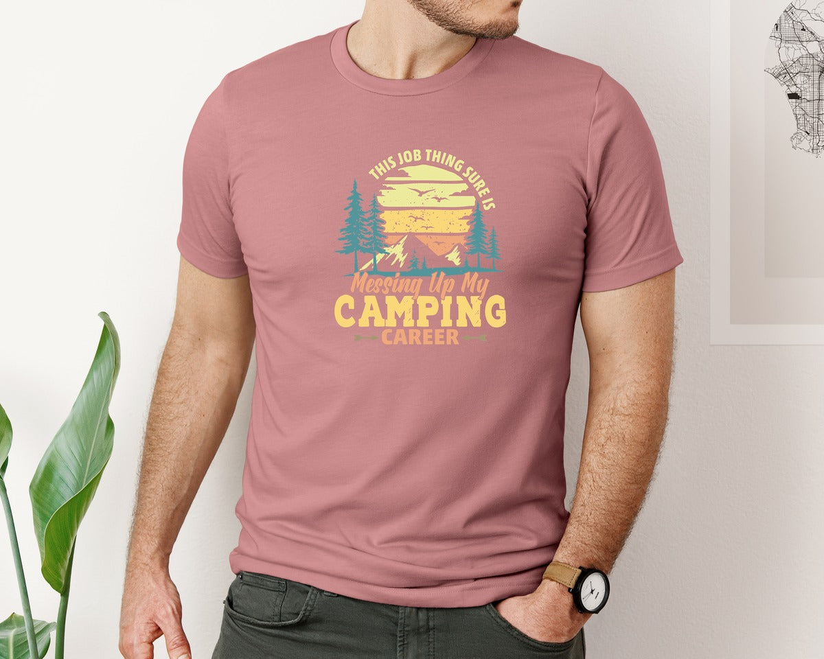 brand:Bella Canvas|color:Heather Mauve|Vintage Camping T Shirt Design 6 Graphic T-Shirt
