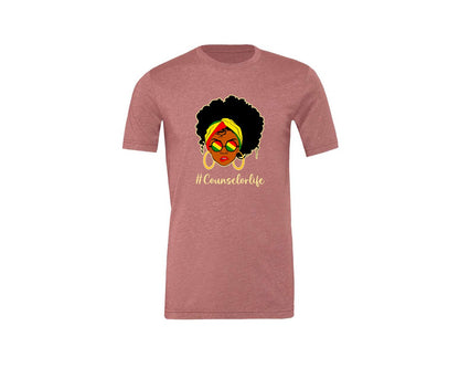 brand:Generic|color:Heather Mauve|Counselor Life Career T Shirt Graphic T-Shirt