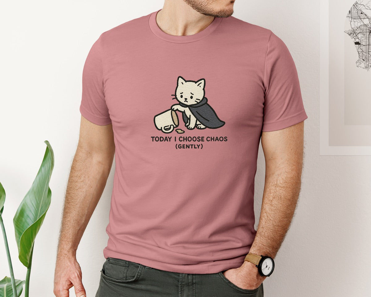 brand:Bella Canvas|color:Heather Mauve|Cute Sad Cat Funny Cat Today I Graphic T-Shirt
