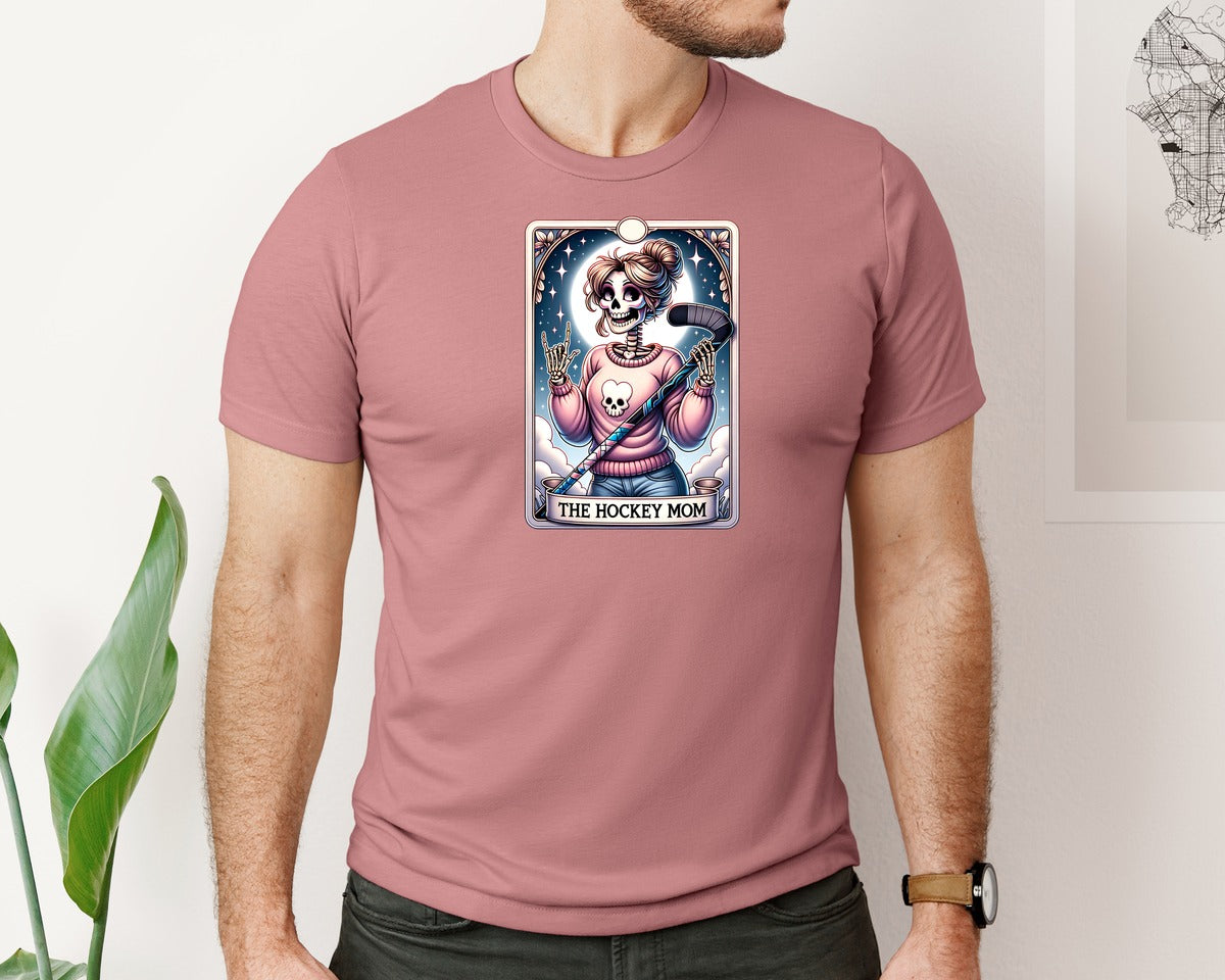 brand:Bella Canvas|color:Heather Mauve|The Hockey Mom Tarot Card 5 Graphic T-Shirt