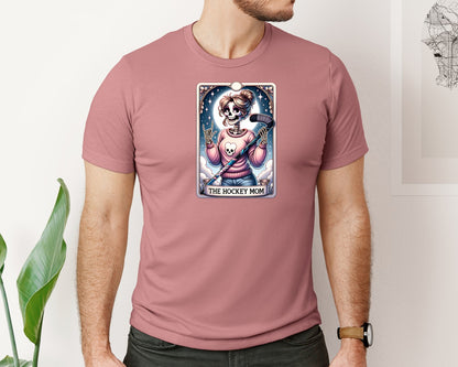 brand:Bella Canvas|color:Heather Mauve|The Hockey Mom Tarot Card 5 Graphic T-Shirt