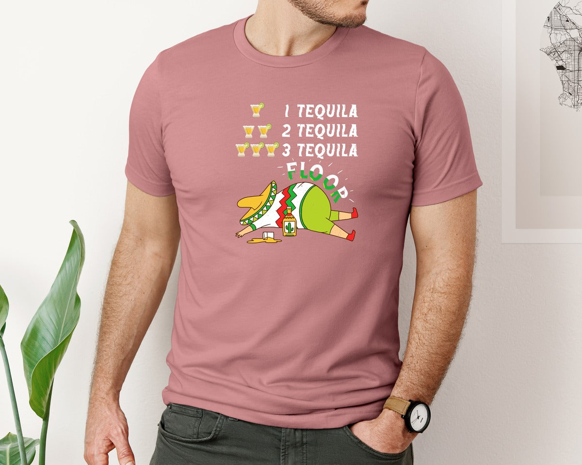 brand:Bella Canvas|color:Heather Mauve|Tequila Cinco De Mayo T Shirt Graphic T-Shirt