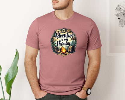 brand:Bella Canvas|color:Heather Mauve|Adventure Is My Therapy Graphic T-Shirt