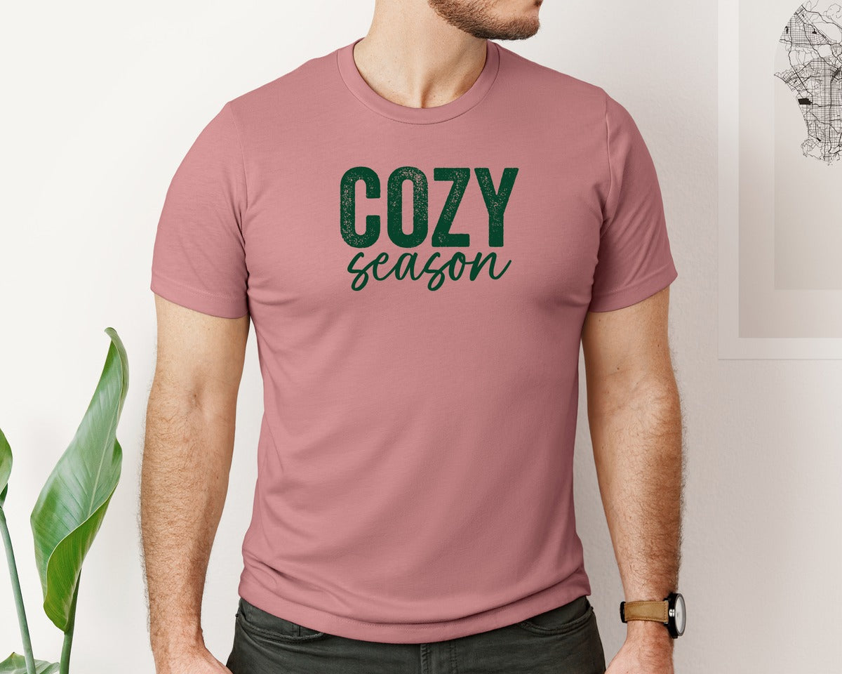 brand:Bella Canvas|color:Heather Mauve|Trendy Winter Distressed Tee Graphic T-Shirt