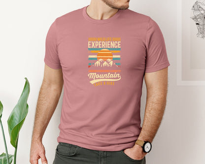brand:Bella Canvas|color:Heather Mauve|Wild Life Experience Mountain Hiking Tee Graphic T-Shirt