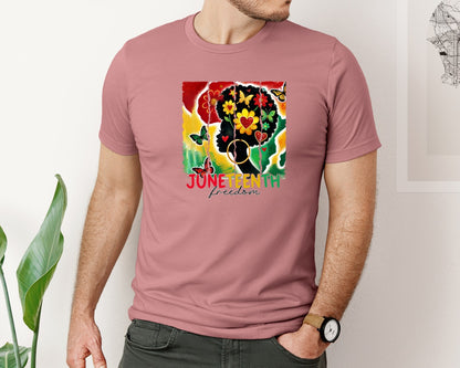 brand:Bella Canvas|color:Heather Mauve|Juneteen 1865 Black History Graphic T-Shirt