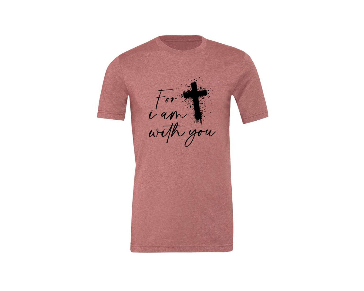 brand:Generic|color:Heather Mauve|Fear Not Christianity Bible Graphic T-Shirt