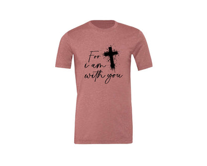 brand:Generic|color:Heather Mauve|Fear Not Christianity Bible Graphic T-Shirt