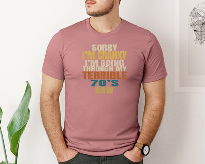 brand:Bella Canvas|color:Heather Mauve|Funny 70S Birthday Humor 70Th Birthday Graphic T-Shirt