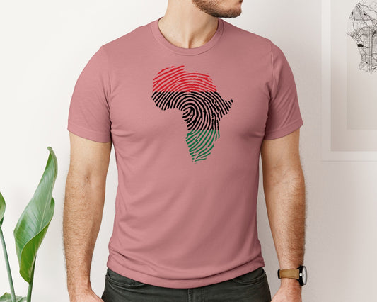 Africa Flag Map Thumb Print Graphic T-Shirt
