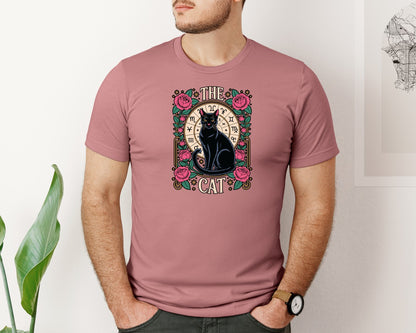 brand:Bella Canvas|color:Heather Mauve|Hippie Cat Graphic T-Shirt