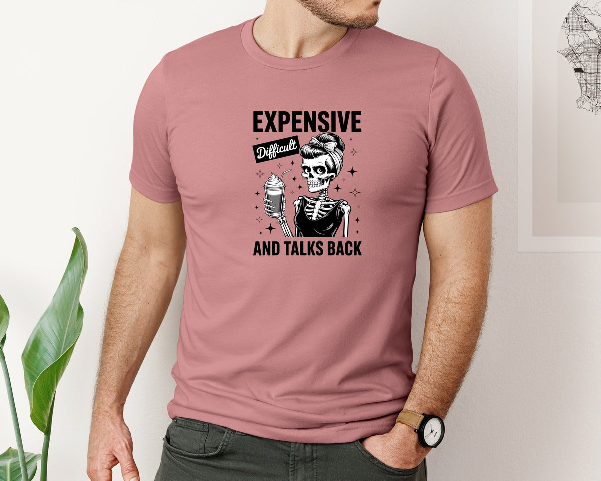 brand:Bella Canvas|color:Heather Mauve|Expensive Difficult And Talks Back 18 Graphic T-Shirt