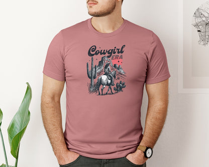 brand:Bella Canvas|color:Heather Mauve|Western Country Cowgirl Era Shirt Graphic T-Shirt