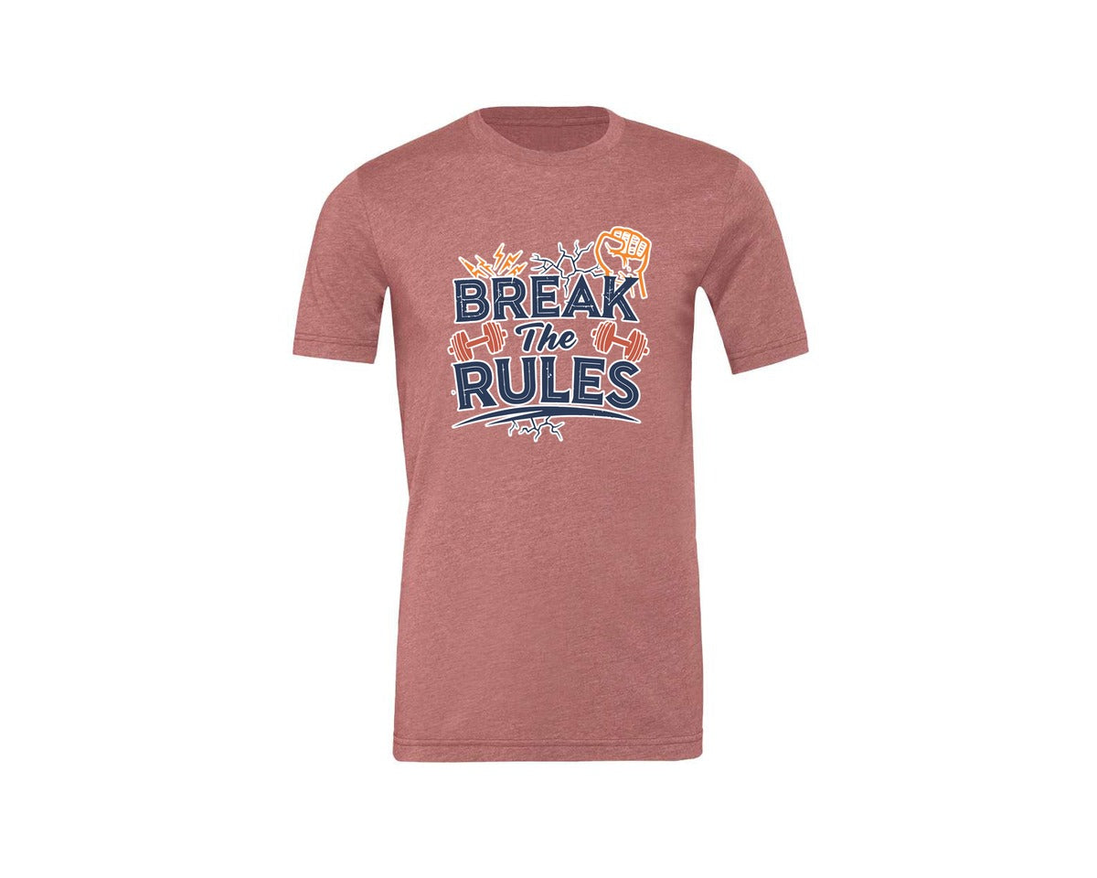 brand:Generic|color:Heather Mauve|Break The Rules Gym T Shirt Graphic T-Shirt