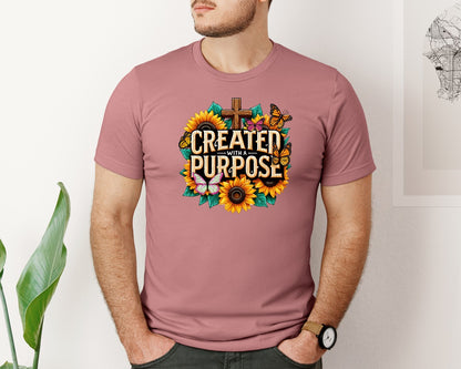 brand:Bella Canvas|color:Heather Mauve|Christian Faith Religious Sub Graphic T-Shirt