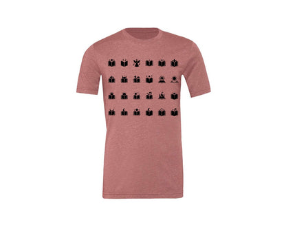 brand:Generic|color:Heather Mauve|Open Book With Fantasy Graphic T-Shirt