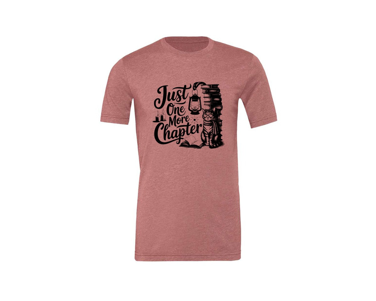 brand:Generic|color:Heather Mauve|Just One More Chapter T Shirt Design Graphic T-Shirt
