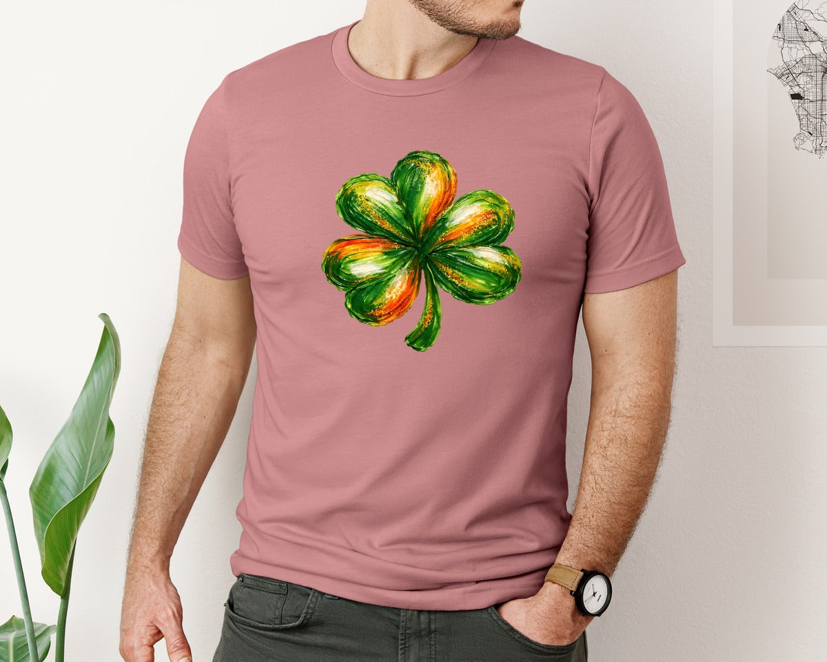 brand:Bella Canvas|color:Heather Mauve|St Patricks Day Shamrock 19 Graphic T-Shirt