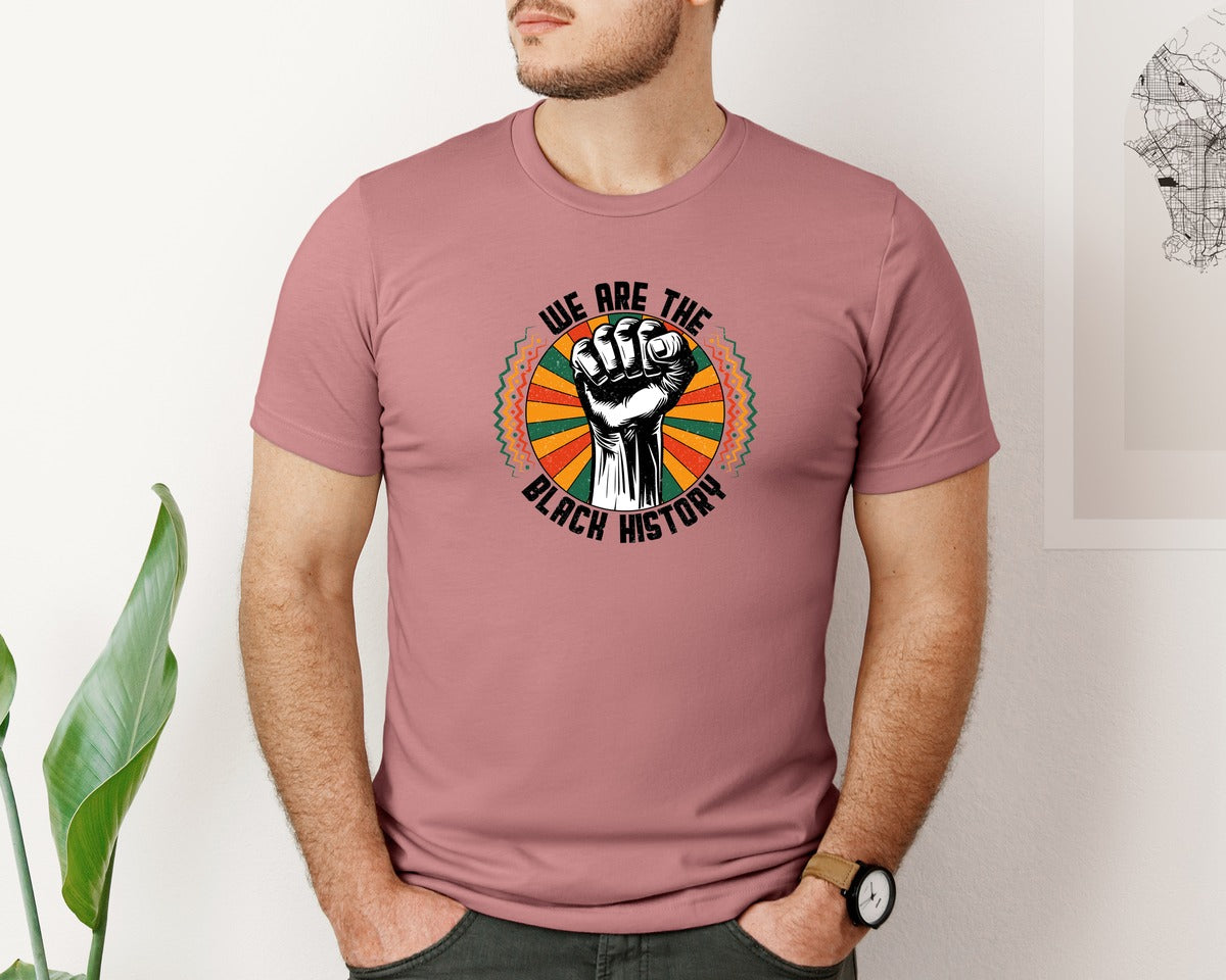 brand:Bella Canvas|color:Heather Mauve|We Are The Black History Month Graphic T-Shirt