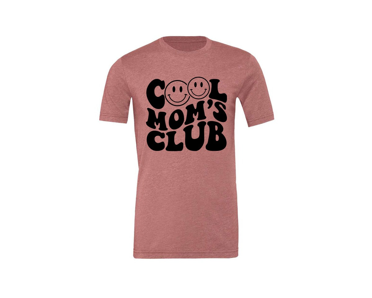 brand:Generic|color:Heather Mauve|Cool Moms Club Wavy 2 Graphic T-Shirt